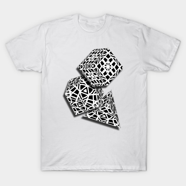 3D Cubes T-Shirt by guypsycho